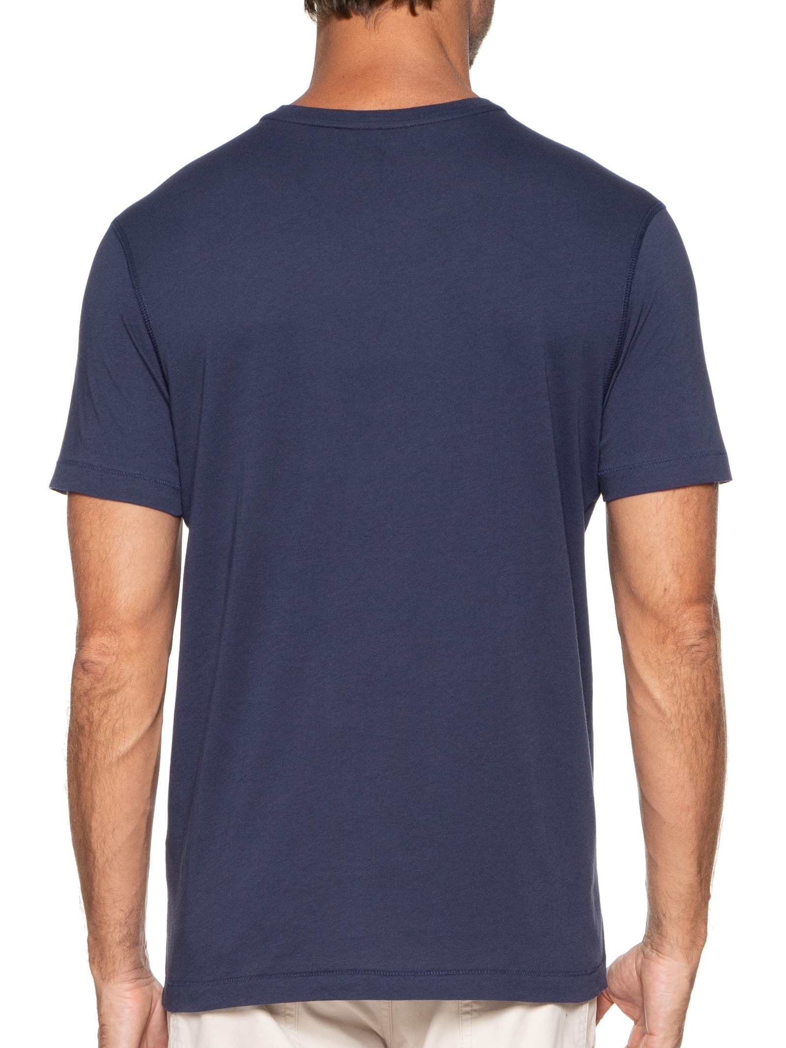 Camiseta Masculina Manga Curta Gola Redonda Regular- Azul '2 Essential