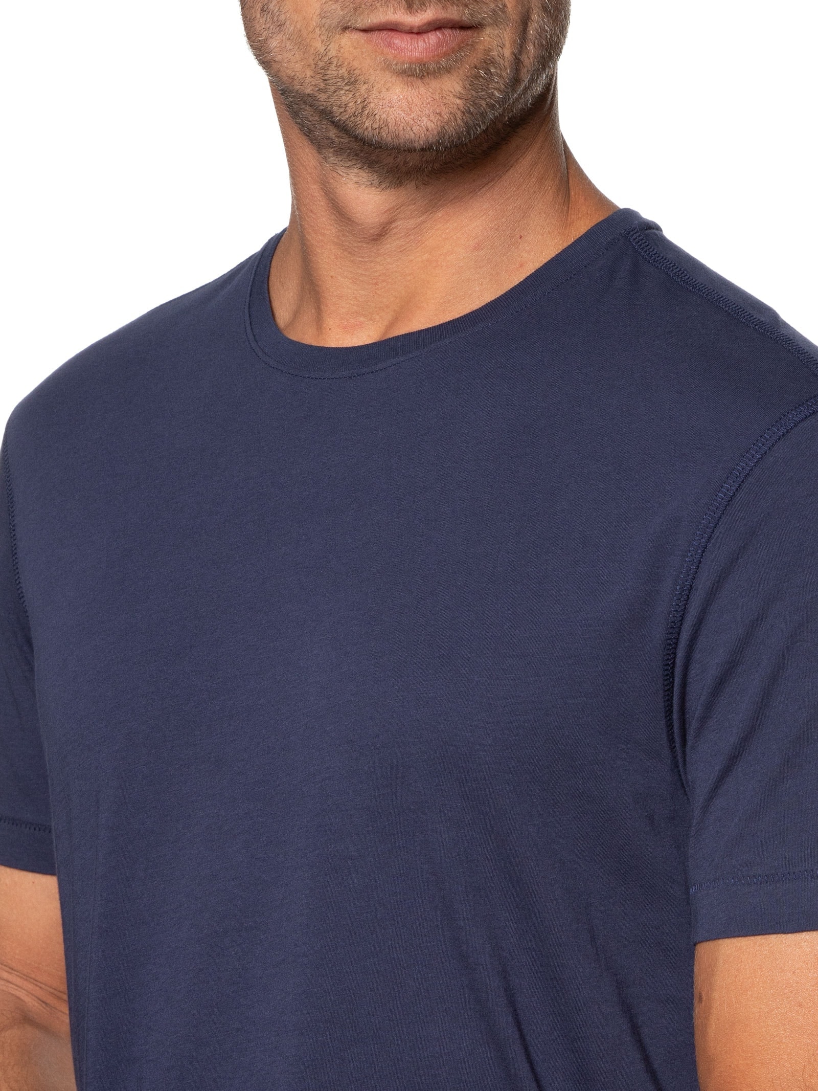 Camiseta Masculina Manga Curta Gola Redonda Regular- Azul '2 Essential