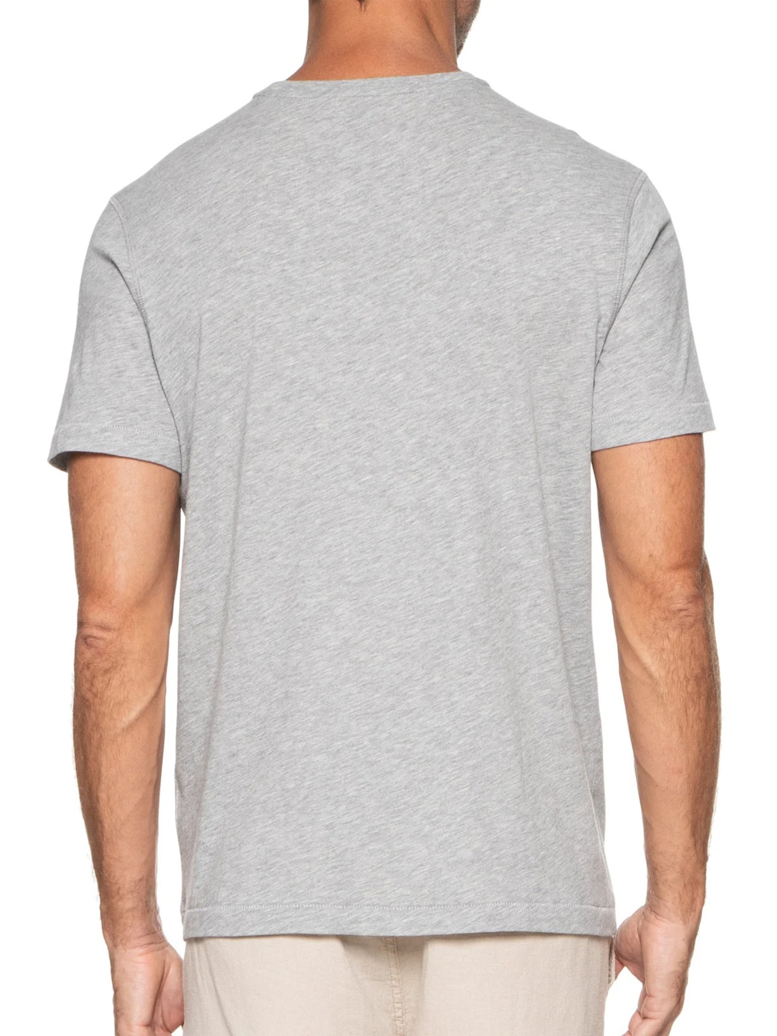 Camiseta Masculina Manga Curta Gola Redonda Regular Cinza '2 Essential