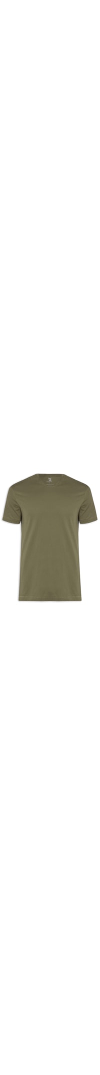 Camiseta Masculina Manga Curta Gola Redonda Regular- Verde