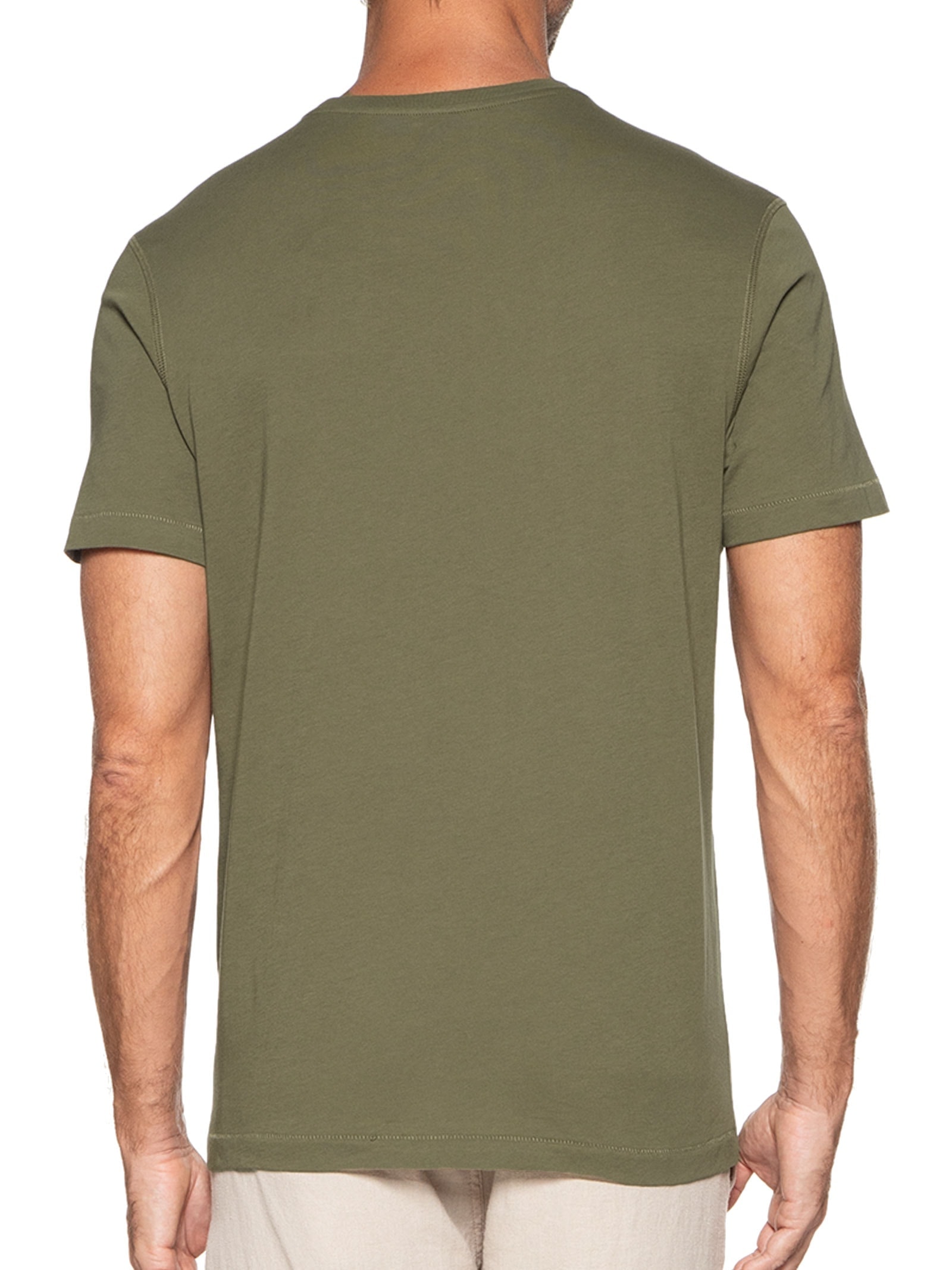 Camiseta Masculina Manga Curta Gola Redonda Regular- Verde '2 Essential