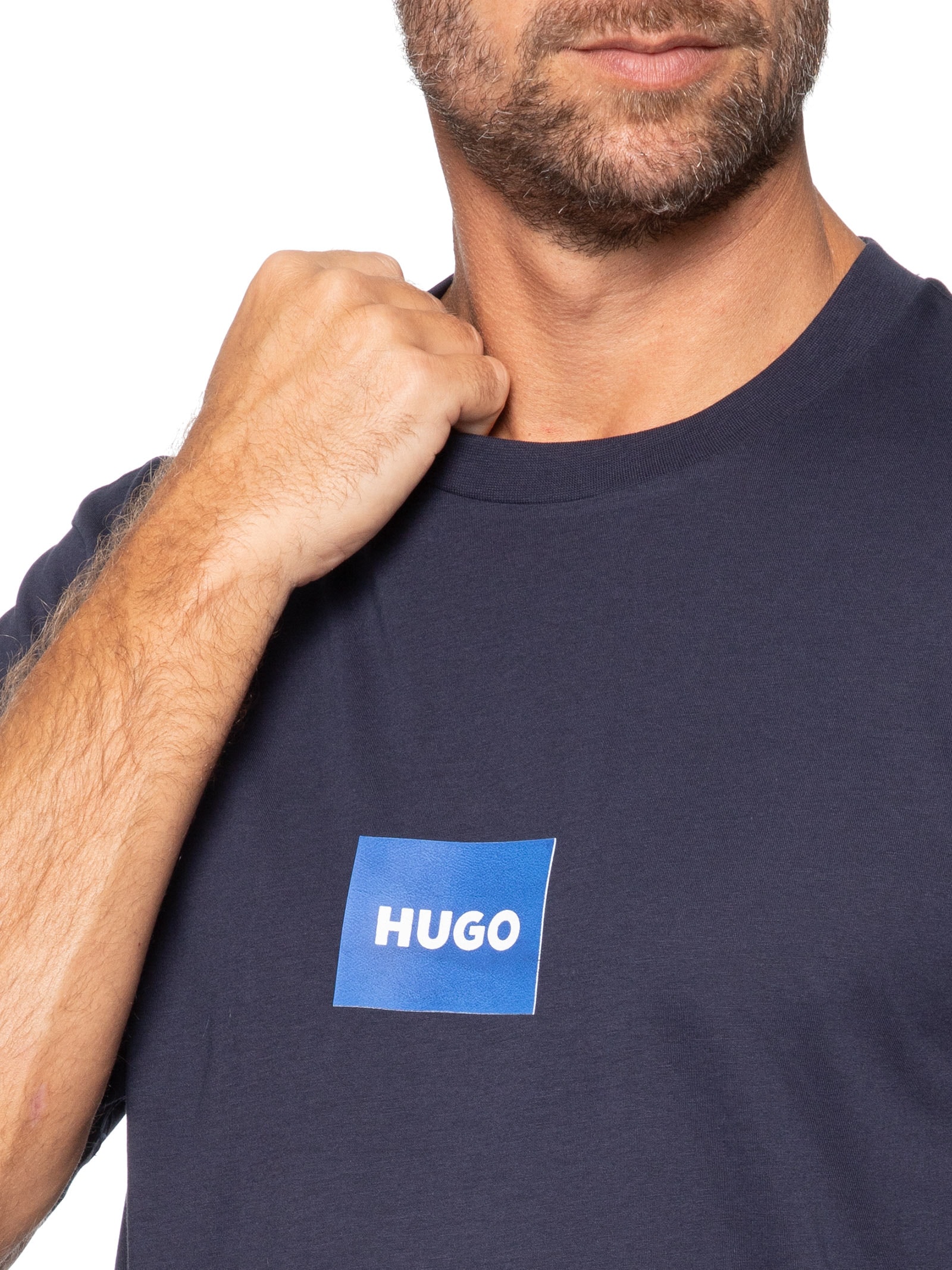 Camiseta Masculina Manga Curta Goloa Careca Nayonix Azul Hugo