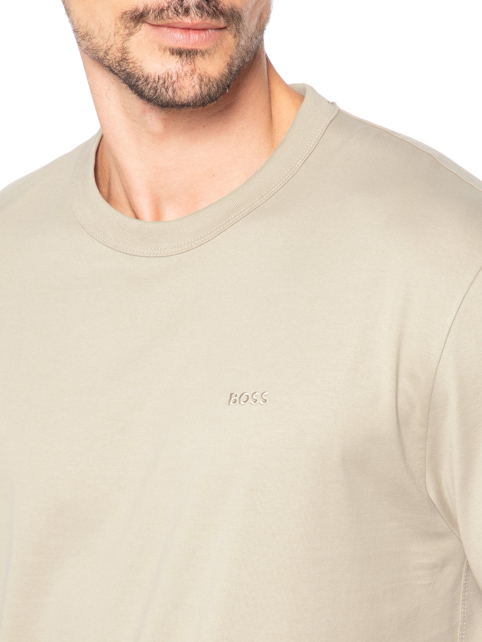 Camiseta Masculina Manga Curta H-Taut 15 Bege Boss
