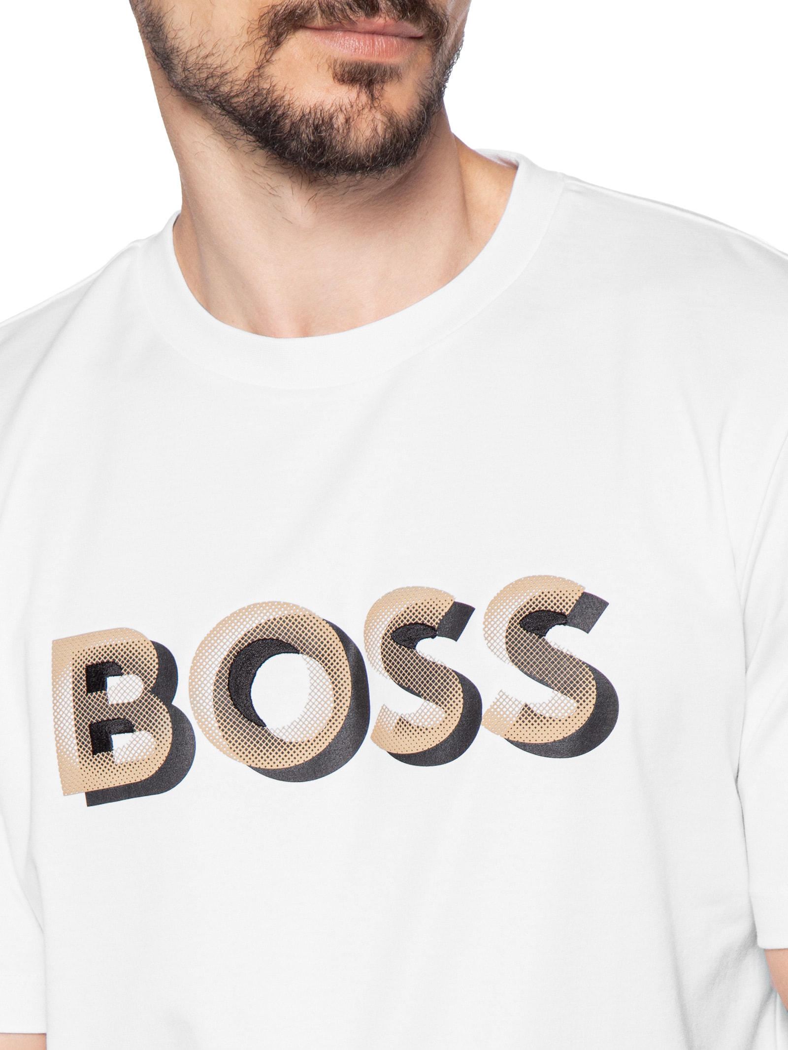 Camiseta Masculina Manga Curta H-Thompson 656 Branco Boss