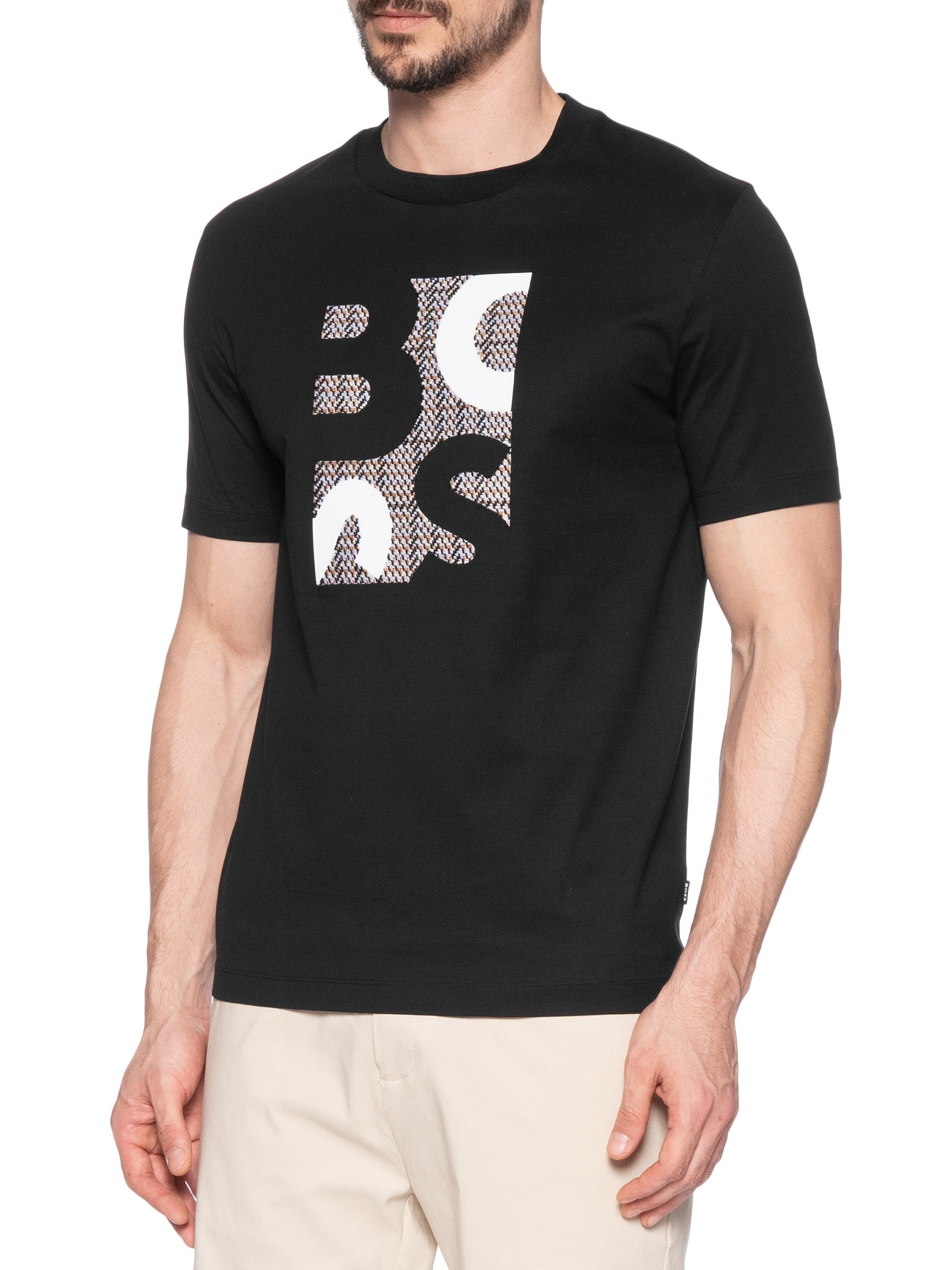 Camiseta Masculina Manga Curta H-Thompson Preto Boss