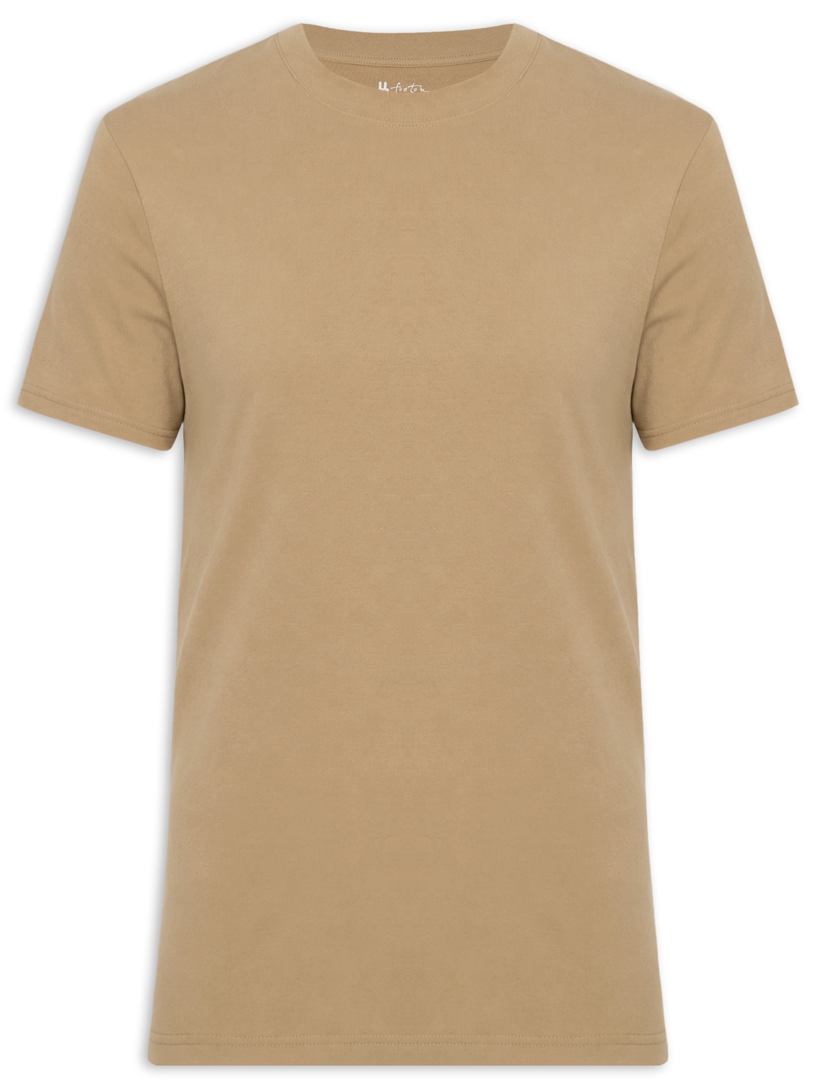 Camiseta Masculina Manga Curta Interlock New Bege Foxton