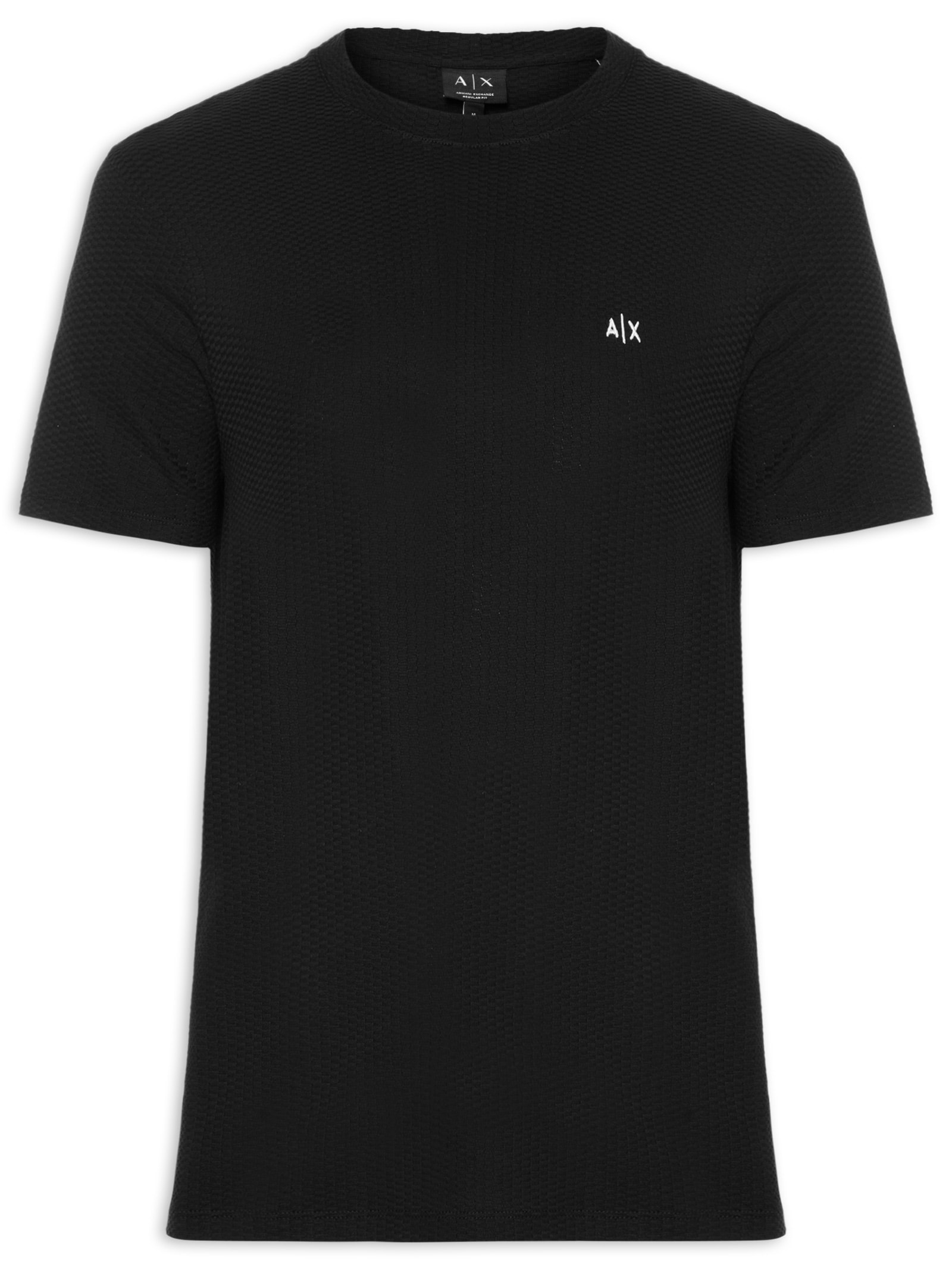 Camiseta Masculina Manga Curta Jaccquard Preto Armani Exchange