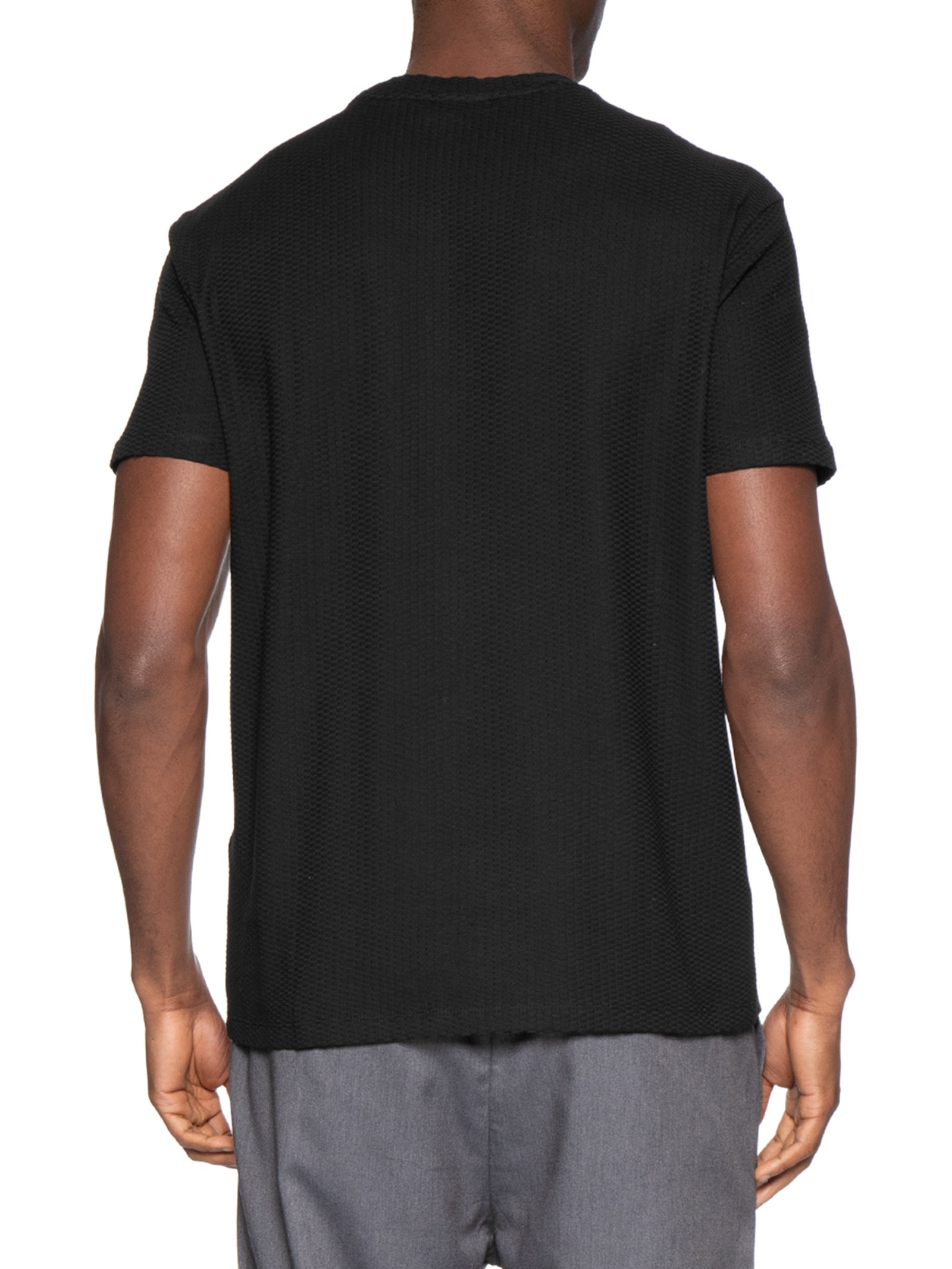 Camiseta Masculina Manga Curta Jaccquard Preto Armani Exchange