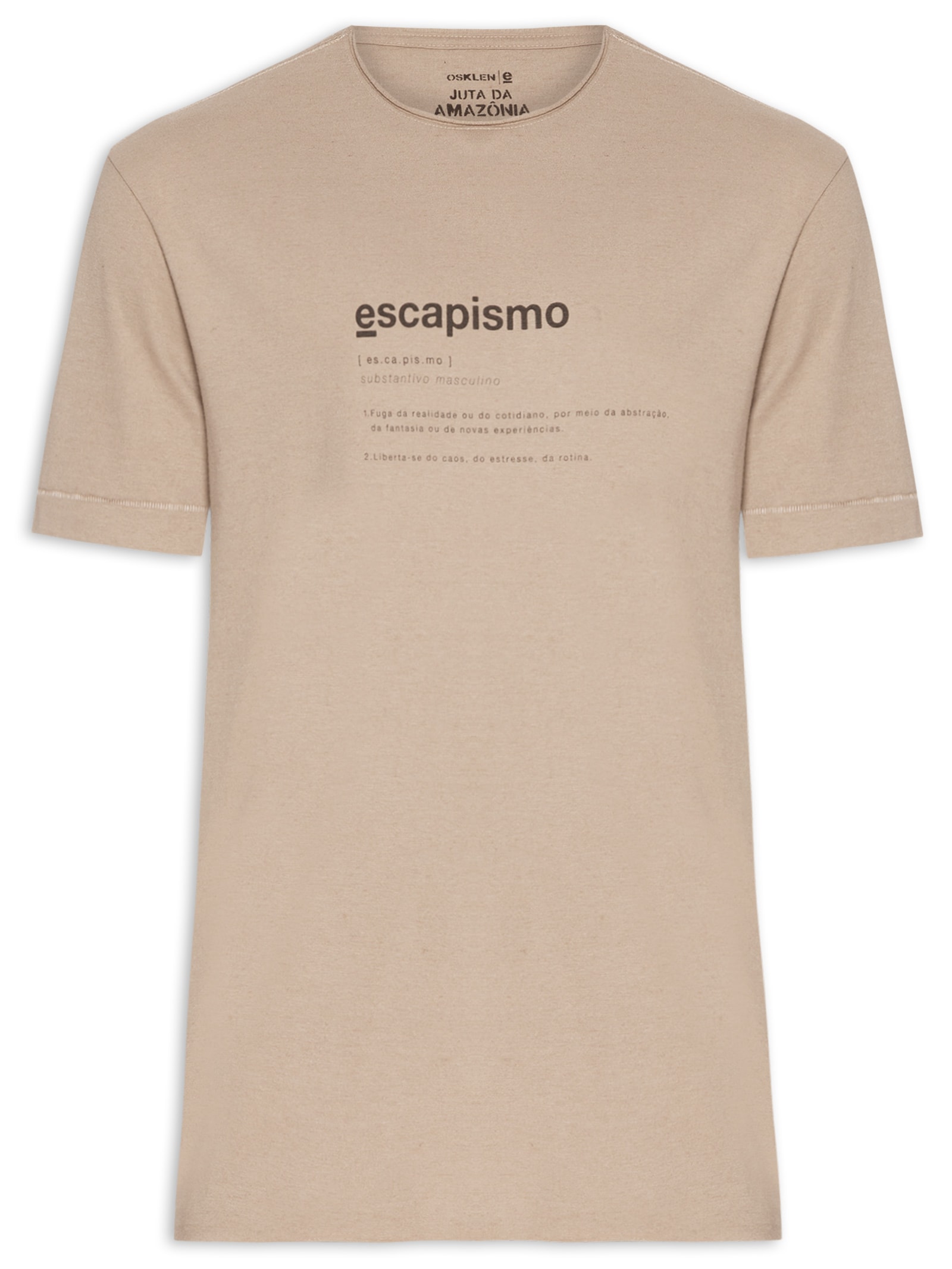 Camiseta Masculina Manga Curta Juta Escapismo Bege Osklen