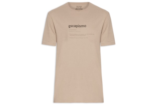 Camiseta Masculina Manga Curta Juta Escapismo - Bege