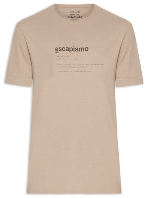Camiseta Masculina Manga Curta Juta Escapismo – Bege