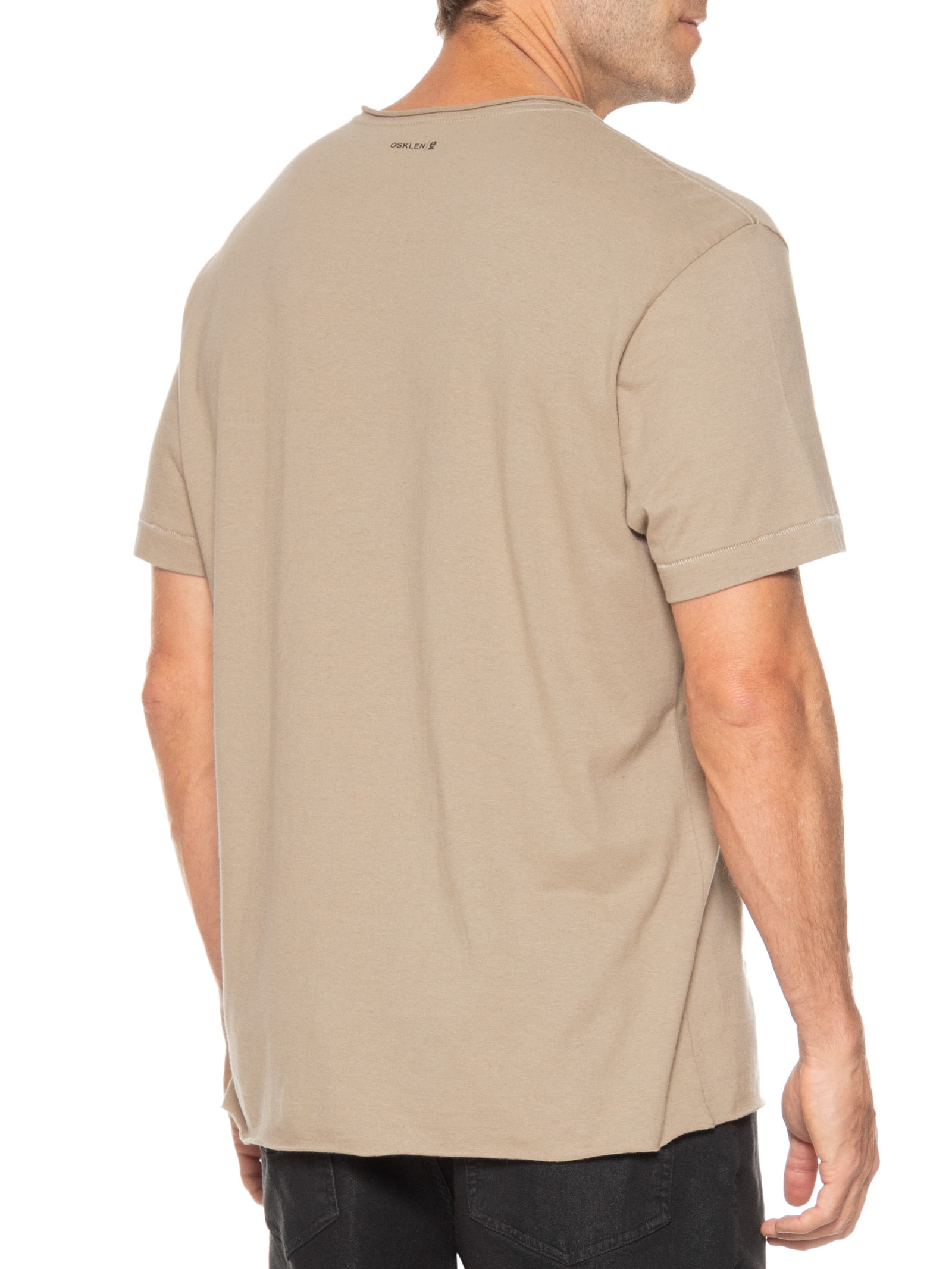 Camiseta Masculina Manga Curta Juta Escapismo Bege Osklen