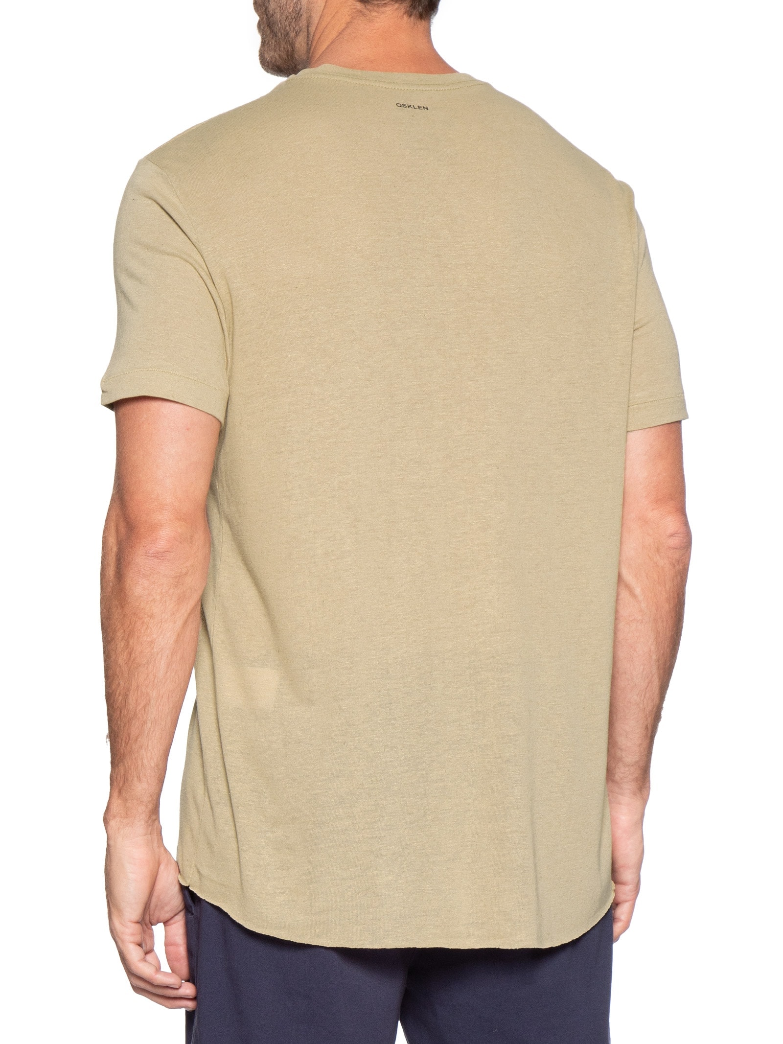 Camiseta Masculina Manga Curta Light Lin – Bege Osklen