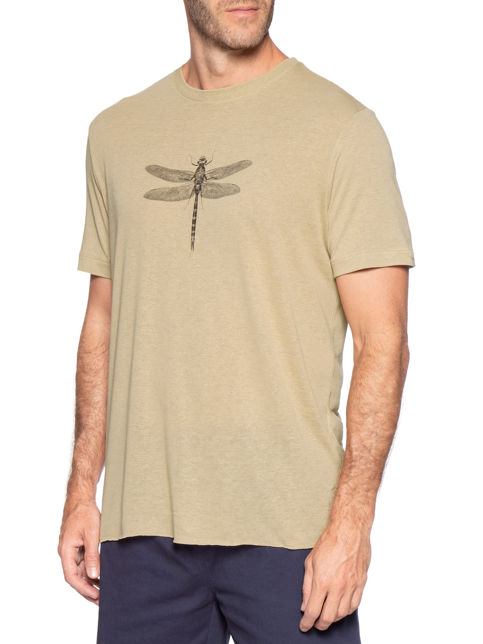 Camiseta Masculina Manga Curta Light Lin – Bege Osklen