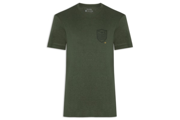 Camiseta Masculina Manga Curta Light Linen Brasão Mc - Verde