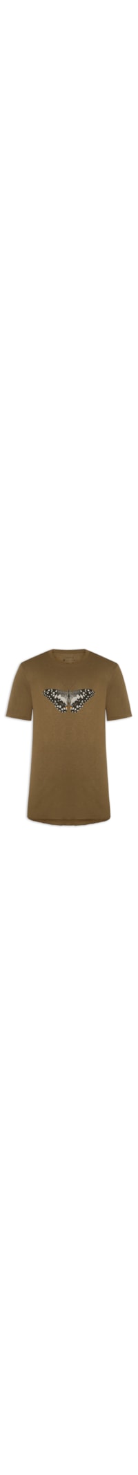 Camiseta Masculina Manga Curta Light Linen Butterfly - Marrom