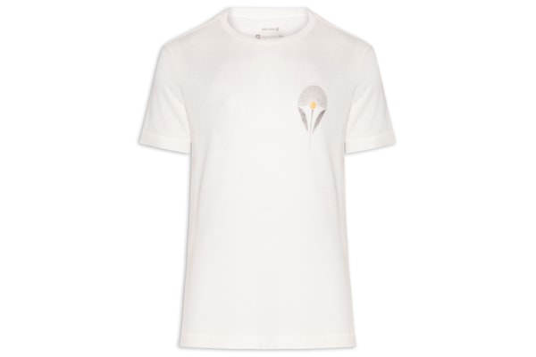 Camiseta Masculina Manga Curta Light Linen Flower Sun - Branco