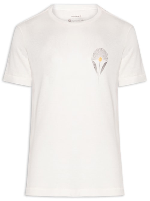 Camiseta Masculina Manga Curta Light Linen Flower Sun – Branco