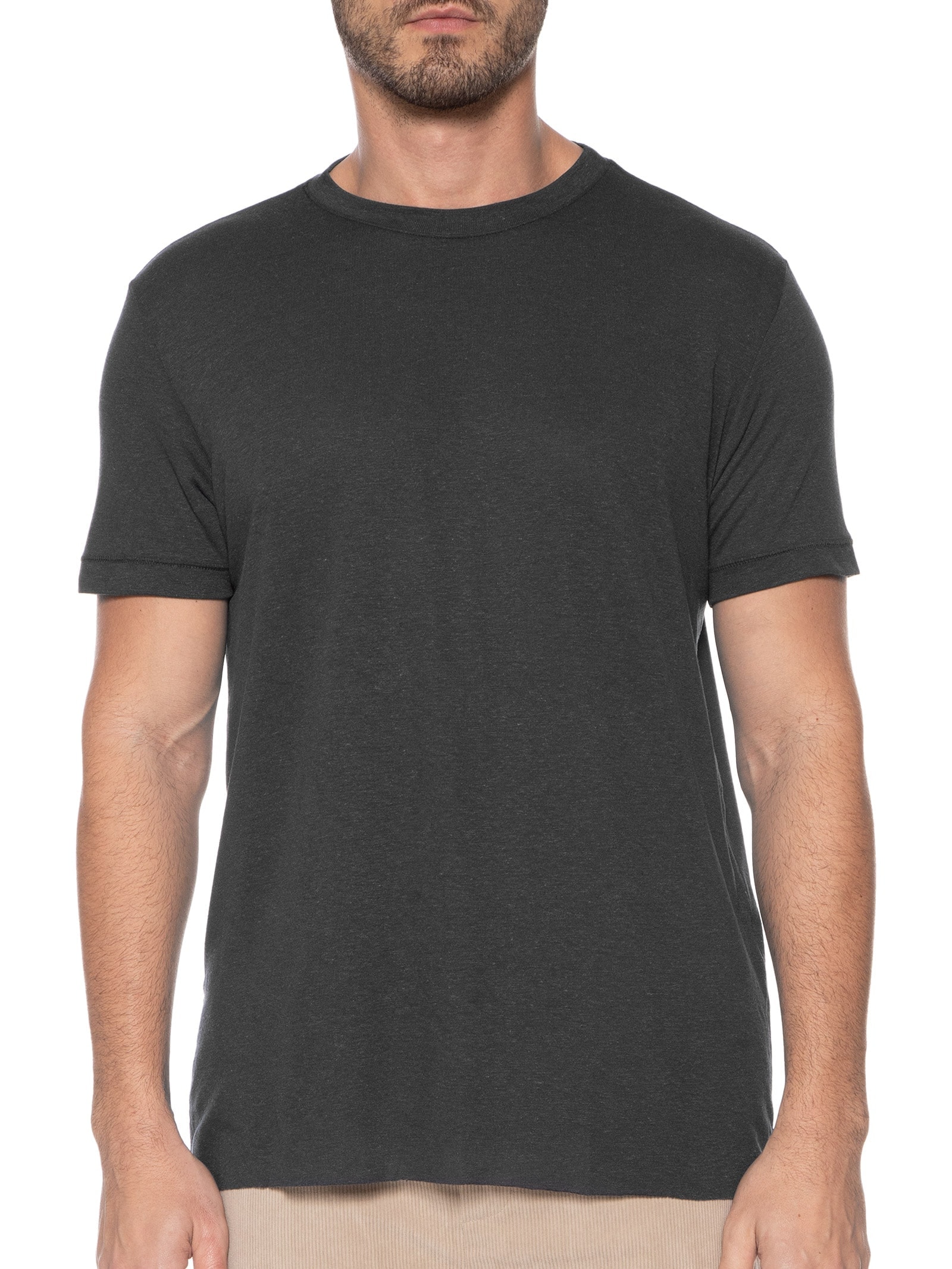 Camiseta Masculina Manga Curta Light Linen Preto Osklen