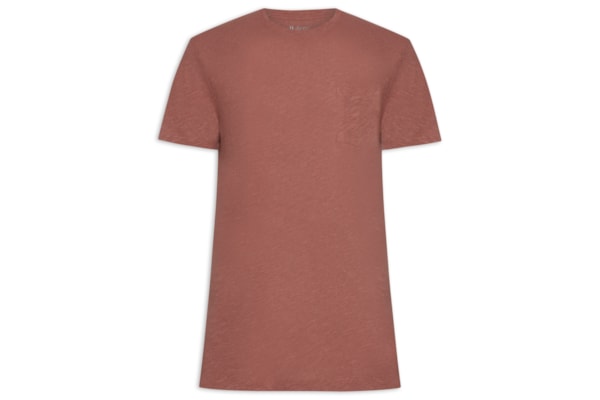 Camiseta Masculina Manga Curta Light Linen - Vermelho