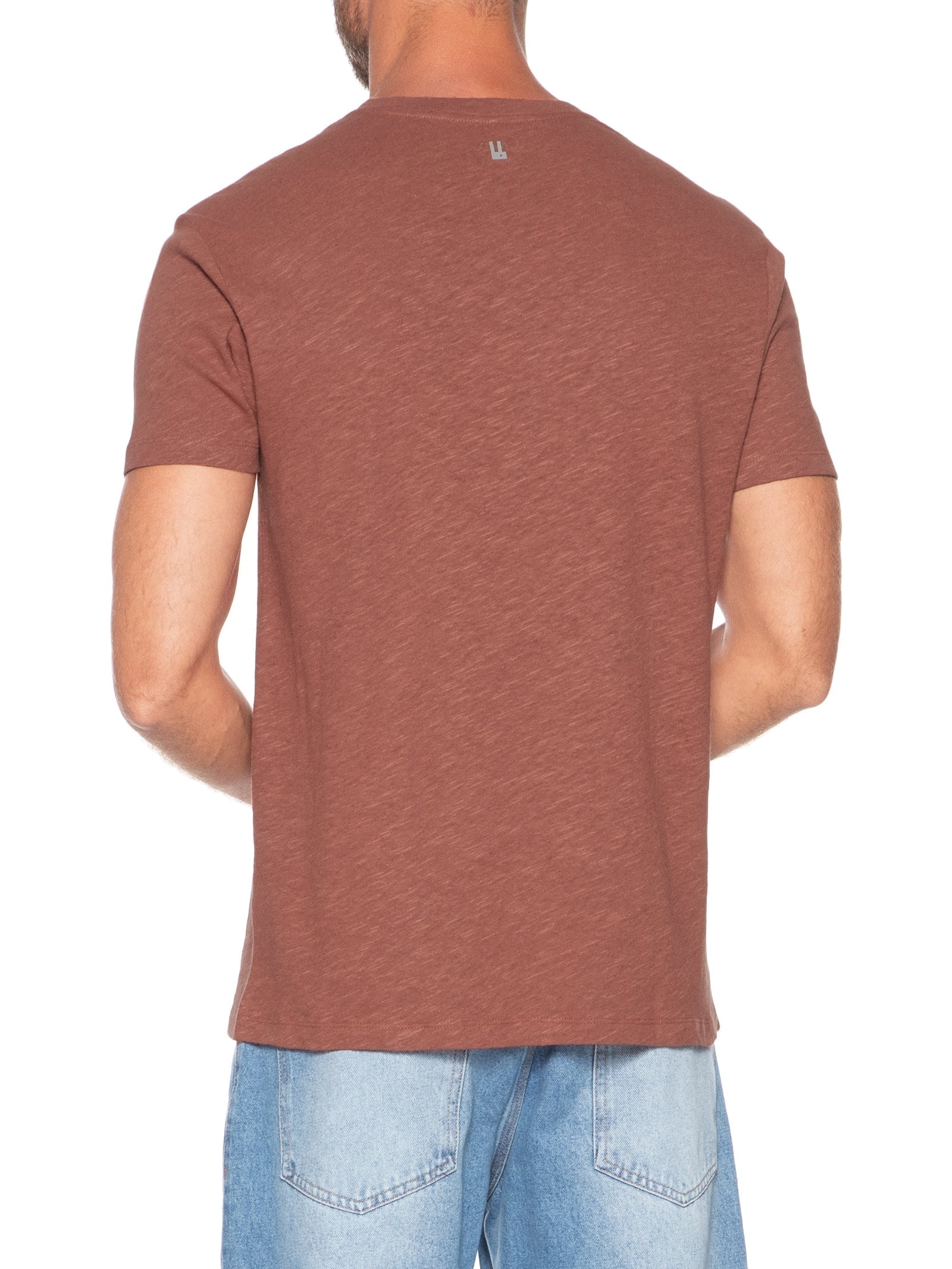 Camiseta Masculina Manga Curta Light Linen Vermelho Foxton
