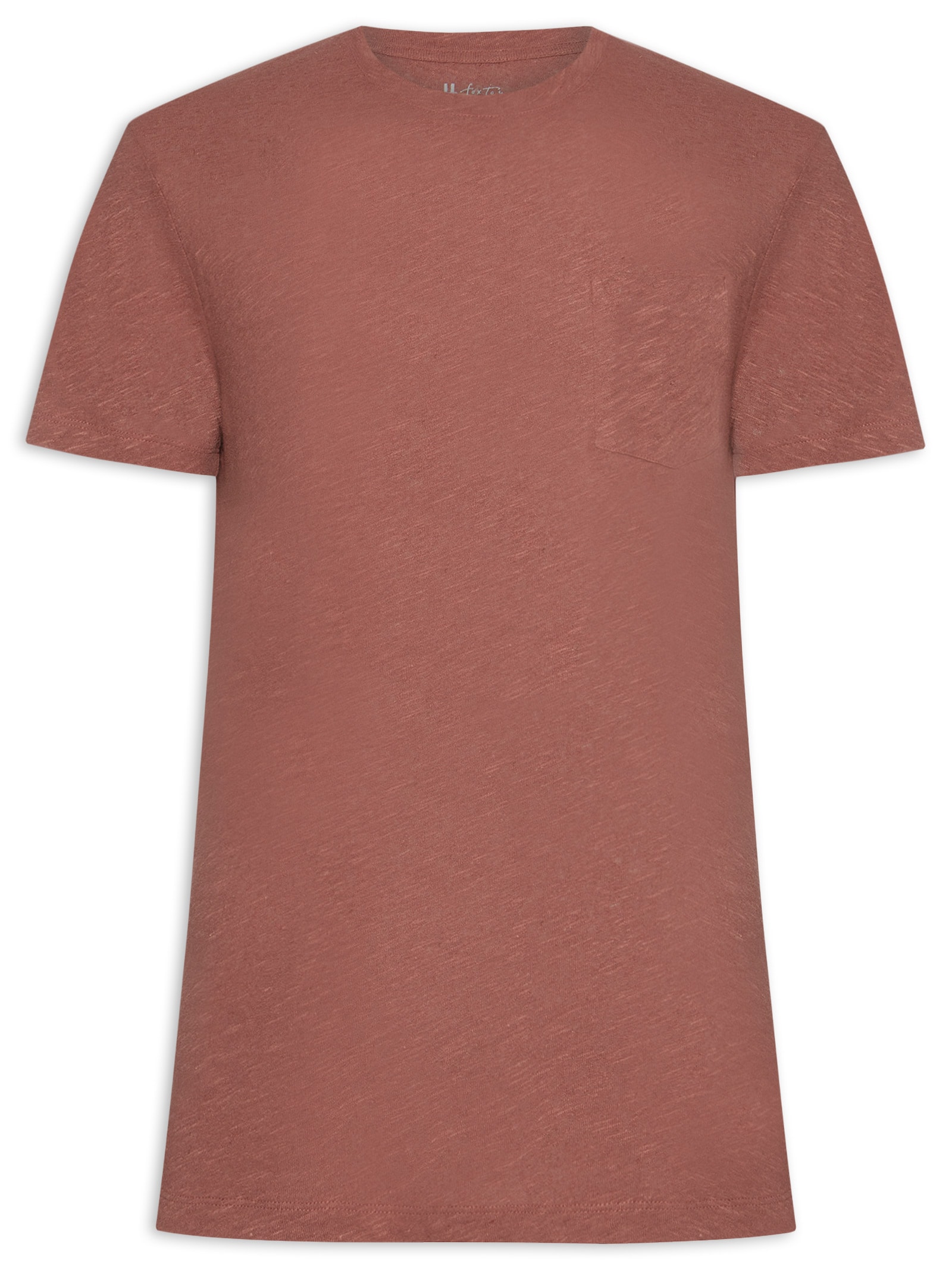 Camiseta Masculina Manga Curta Light Linen Vermelho Foxton