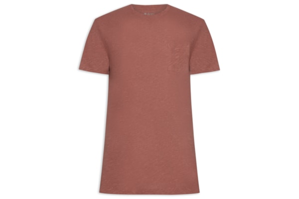 Camiseta Masculina Manga Curta Light Linen - Vermelho