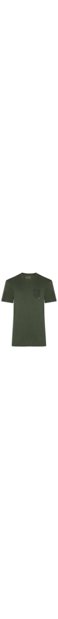 Camiseta Masculina Manga Curta Linen Brasão - Verde