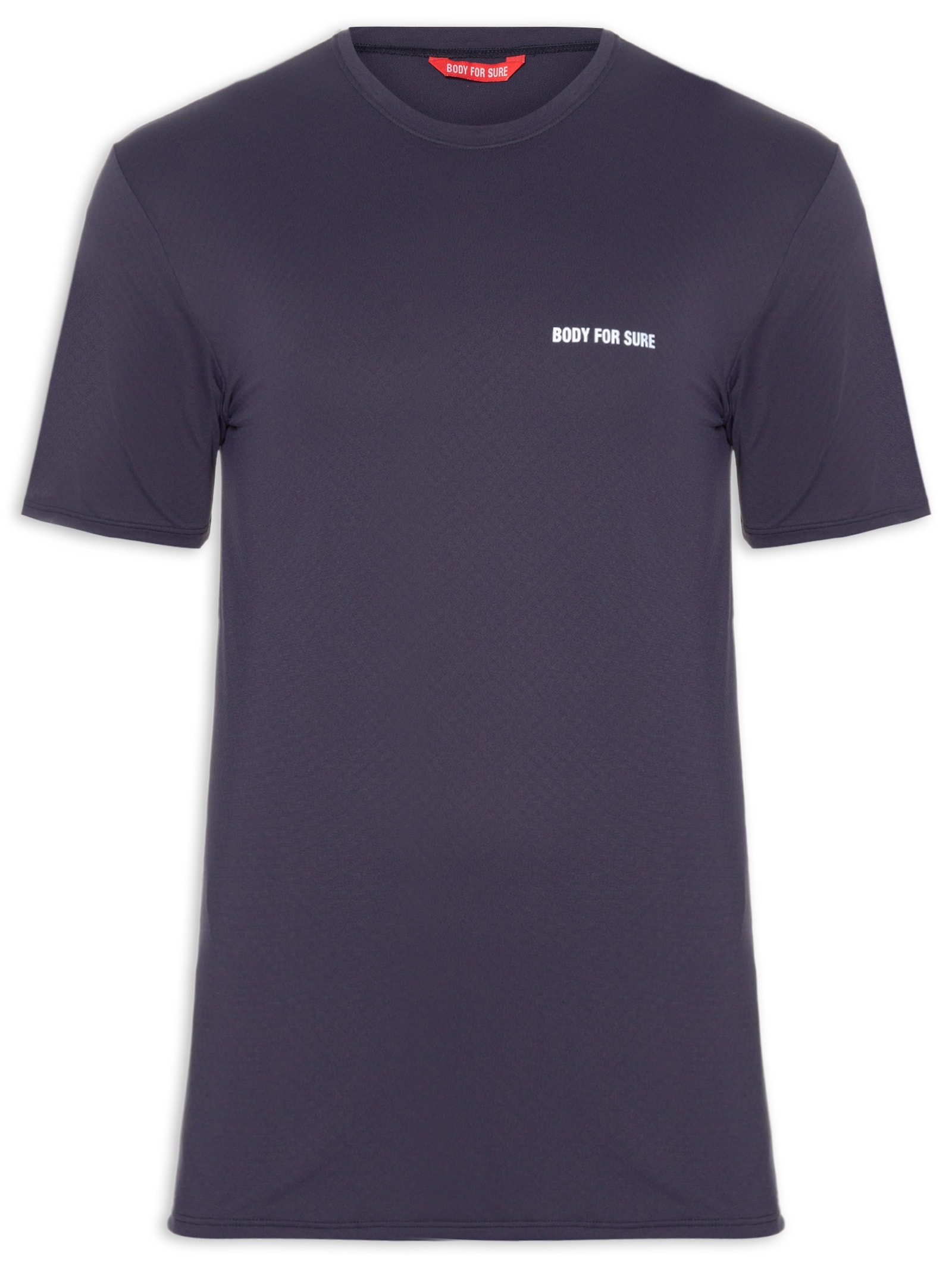 Camiseta Masculina Manga Curta Lisa Azul Body For Sure