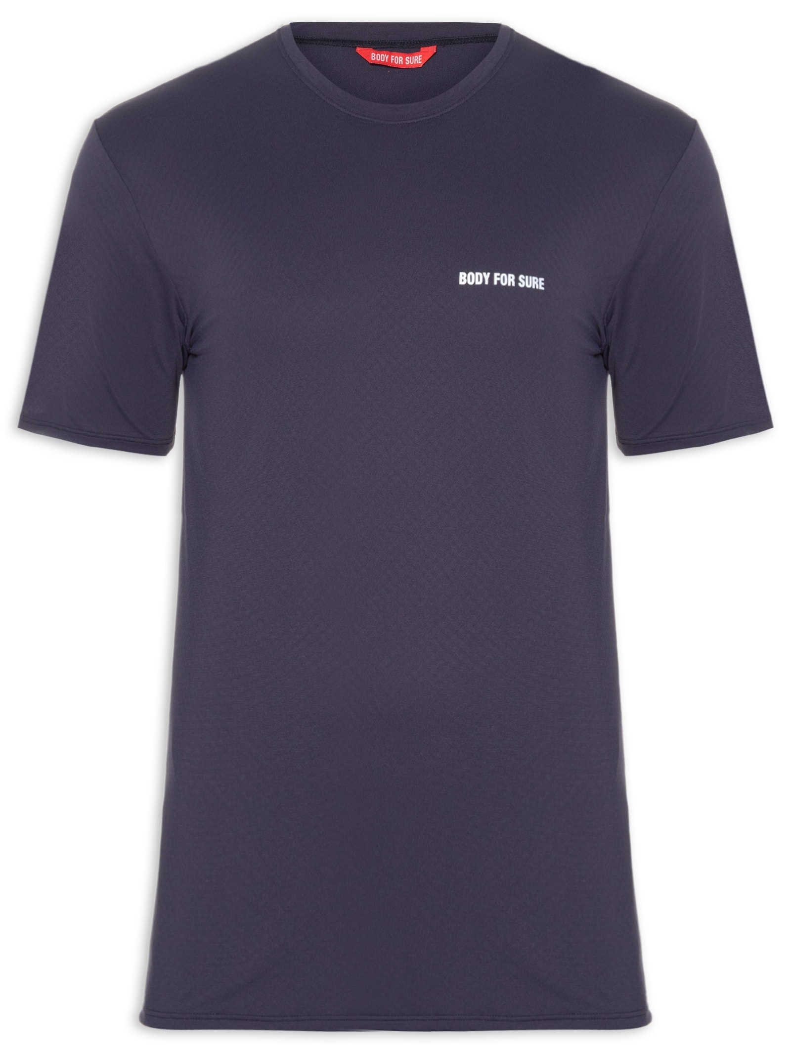 Camiseta Masculina Manga Curta Lisa Azul Body For Sure