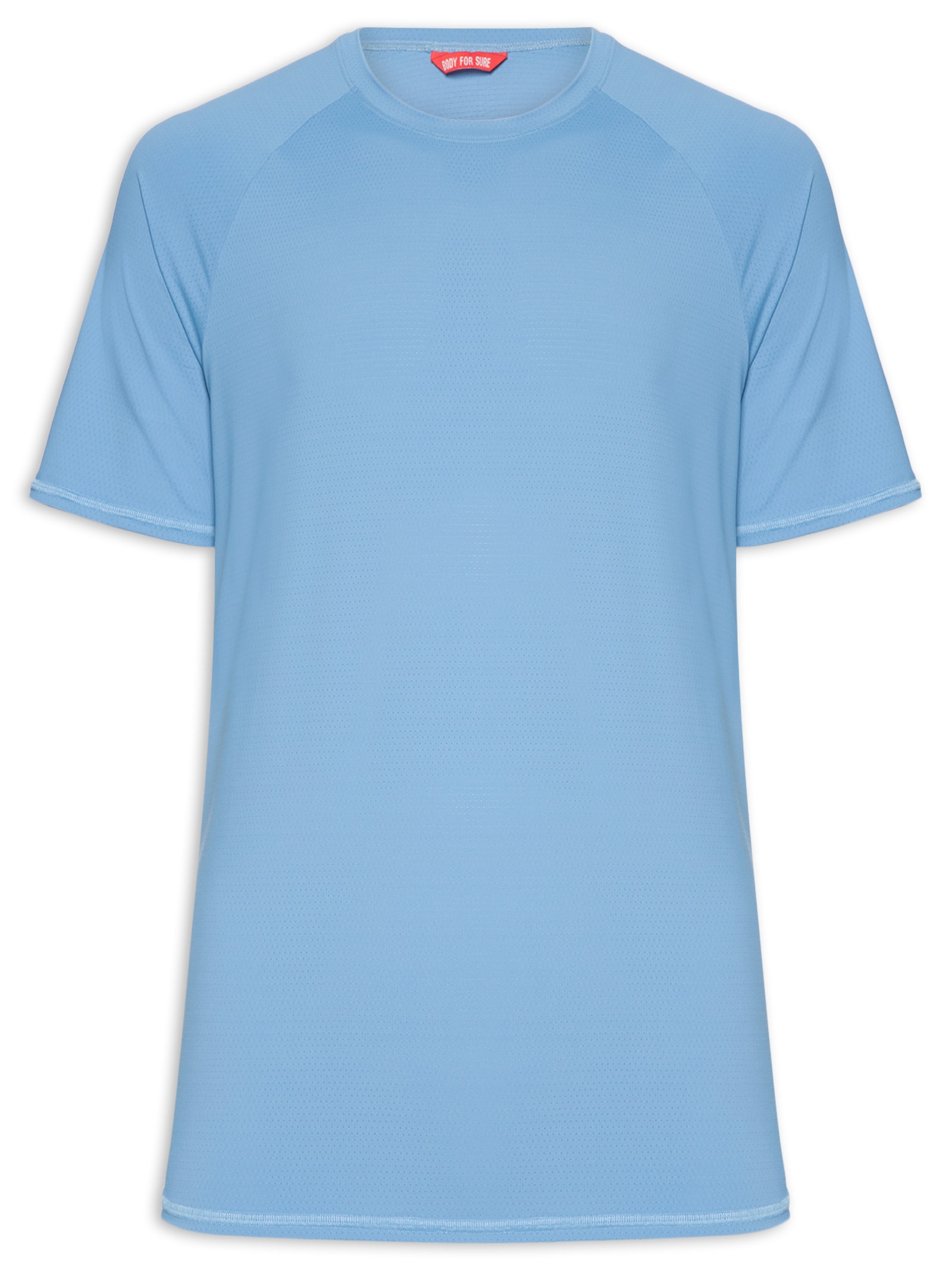 Camiseta Masculina Manga Curta Lisa Azul Body For Sure