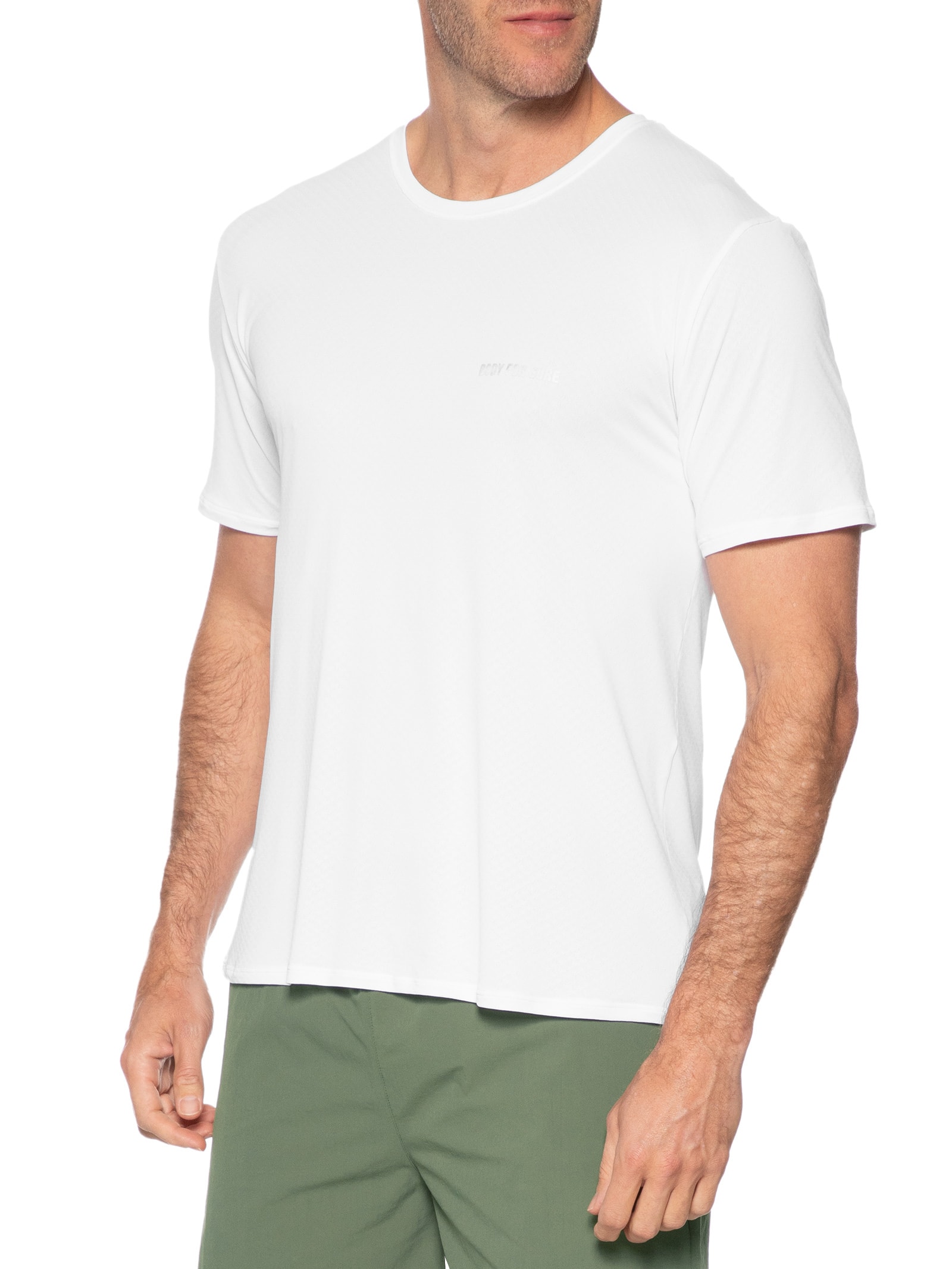 Camiseta Masculina Manga Curta Lisa Branco Body For Sure