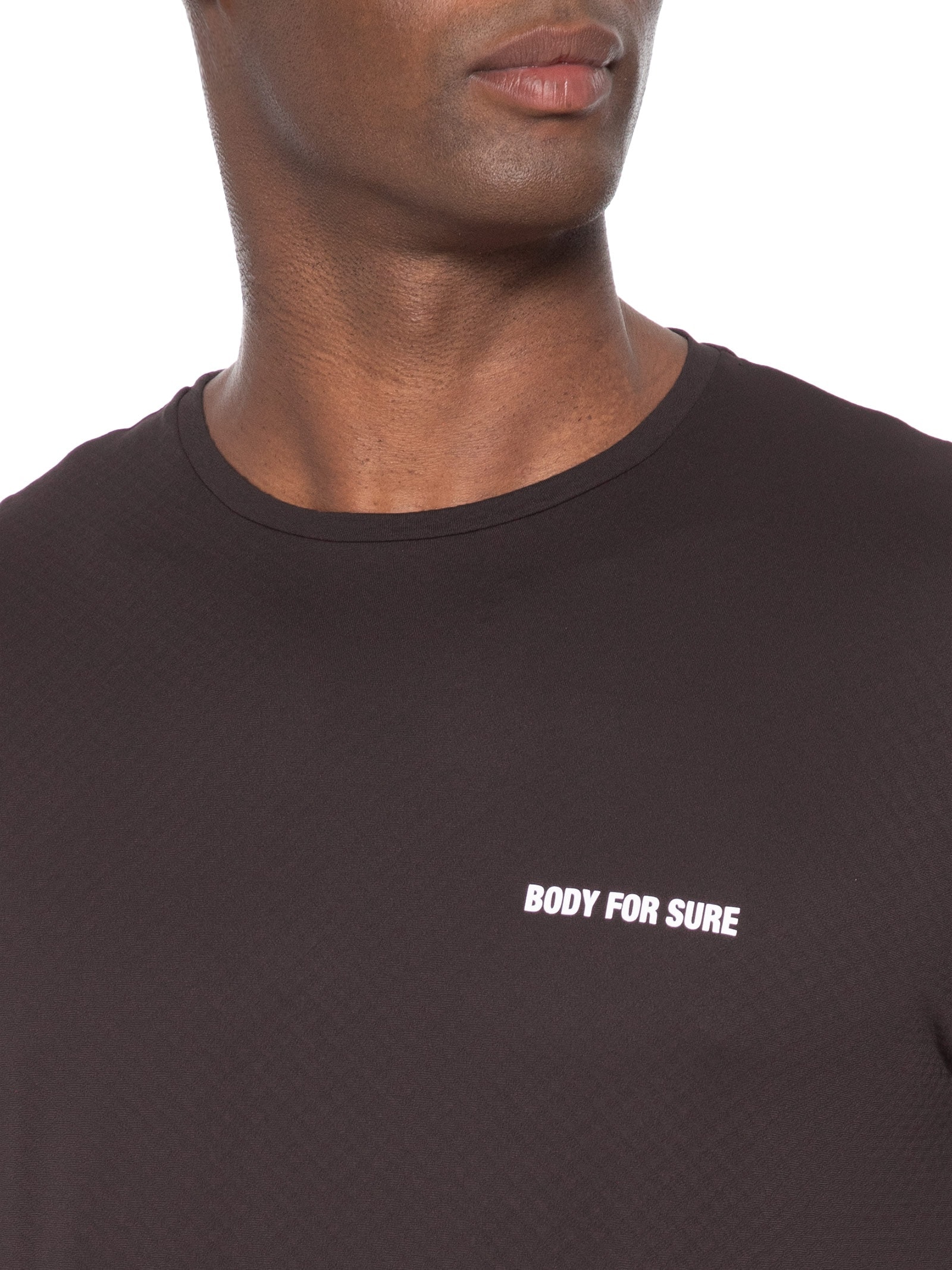 Camiseta Masculina Manga Curta Lisa Essentials Marrom Body For Sure