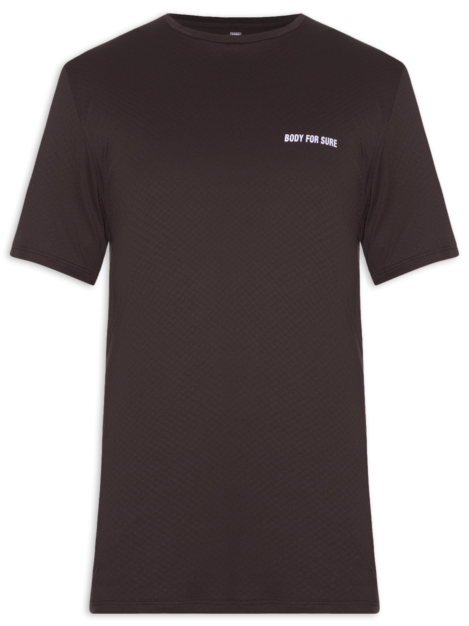 Camiseta Masculina Manga Curta Lisa Essentials Marrom Body For Sure