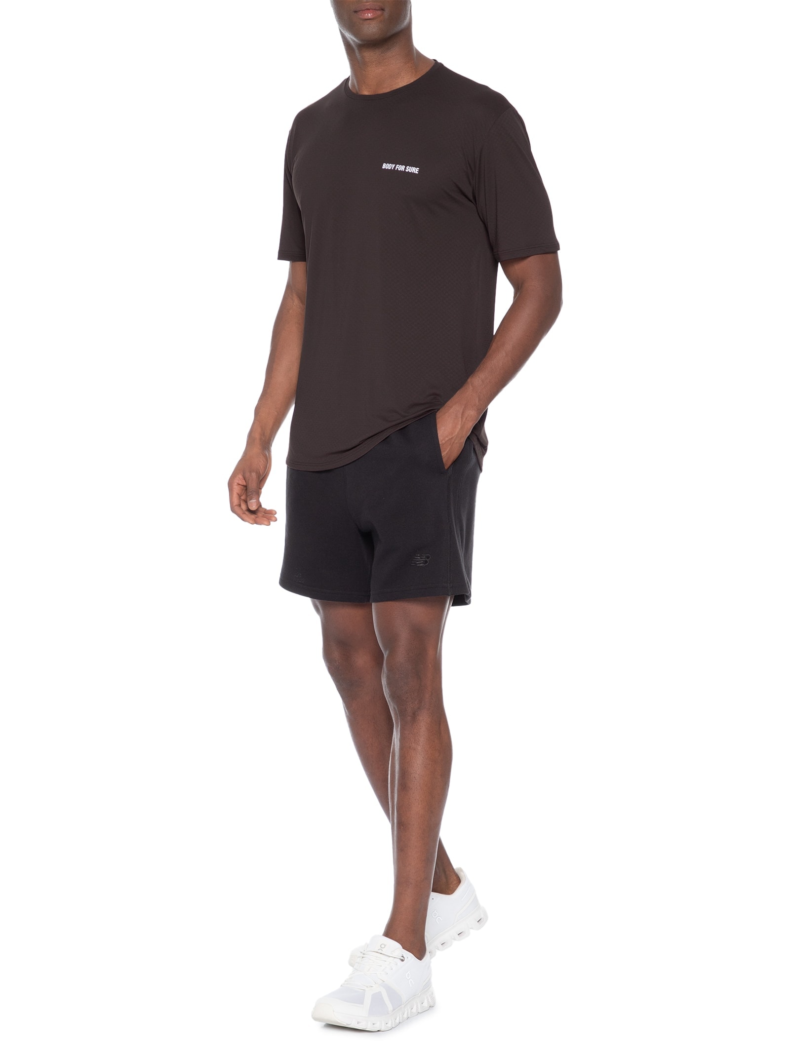 Camiseta Masculina Manga Curta Lisa Essentials Marrom Body For Sure