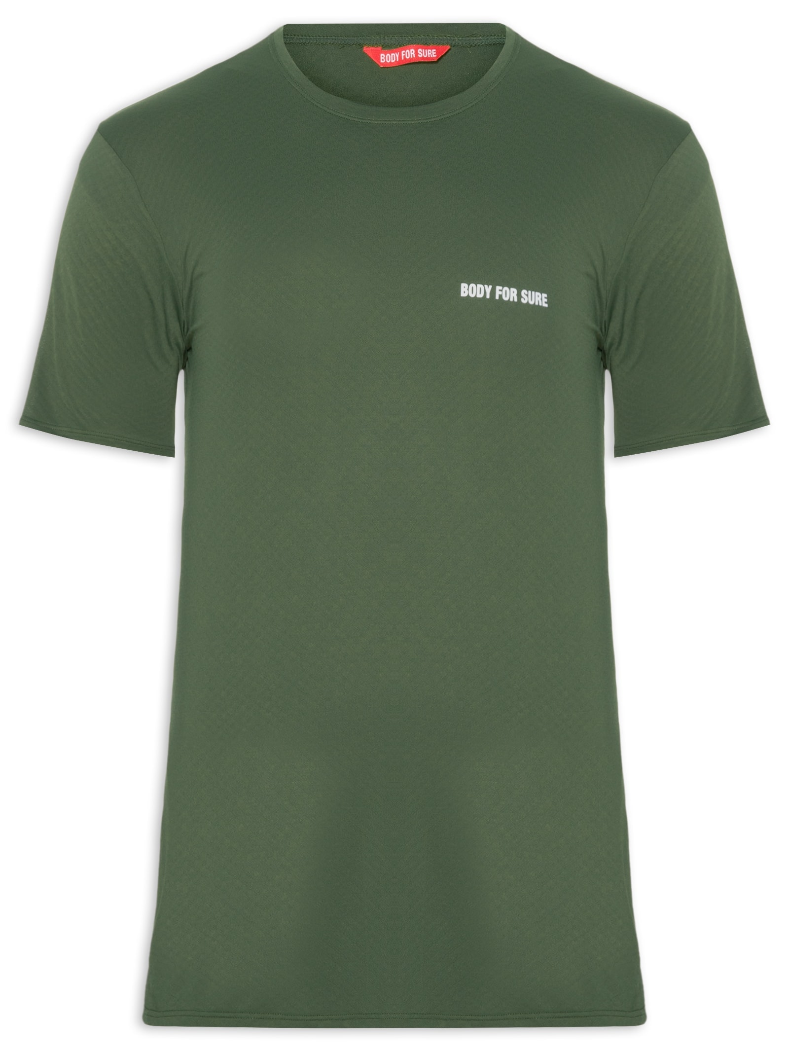 Camiseta Masculina Manga Curta Lisa Verde Body For Sure