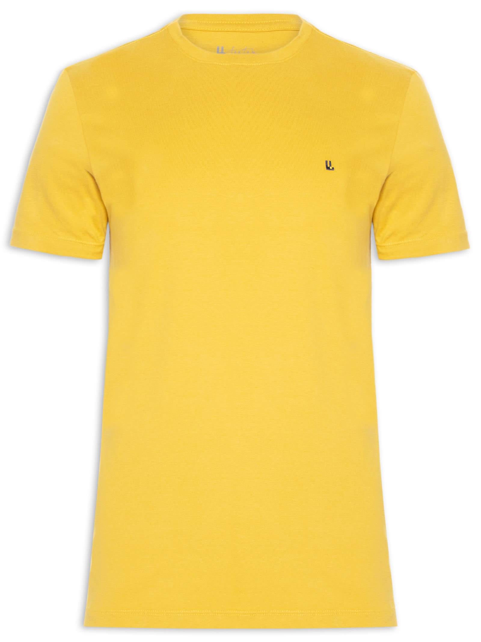 Camiseta Masculina Manga Curta Logo Amarelo Foxton