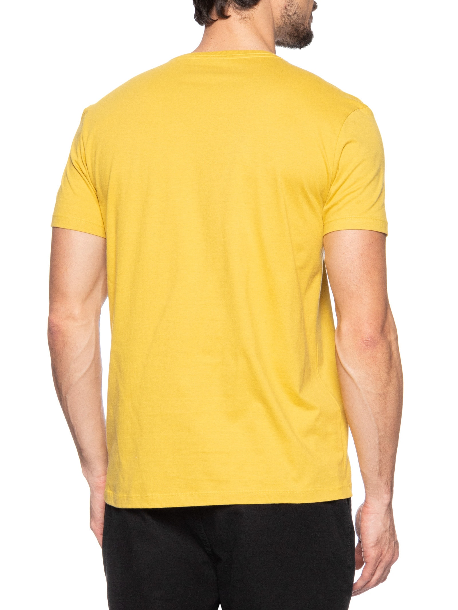 Camiseta Masculina Manga Curta Logo Amarelo Foxton