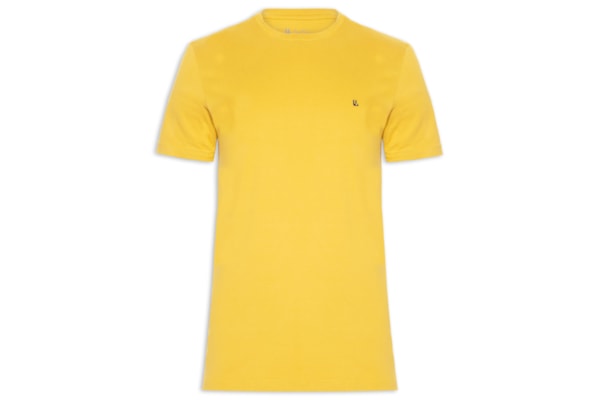 Camiseta Masculina Manga Curta Logo - Amarelo