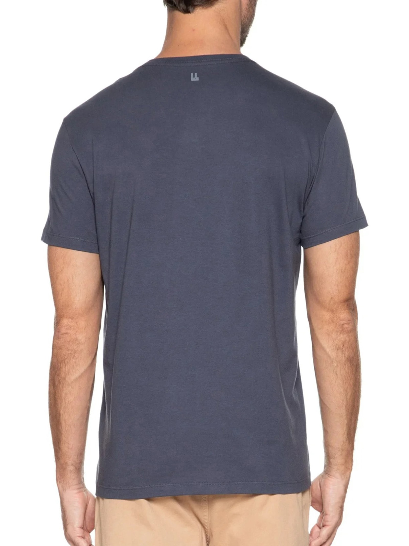 Camiseta Masculina Manga Curta Logo Azul Foxton