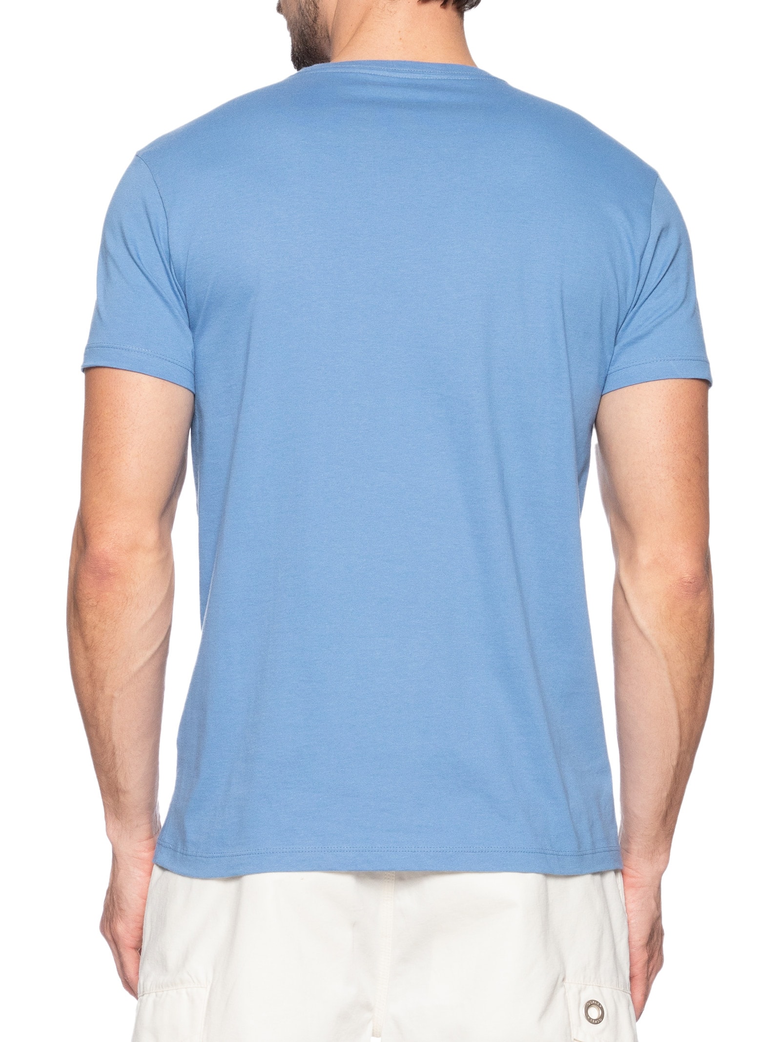 Camiseta Masculina Manga Curta Logo Azul Foxton