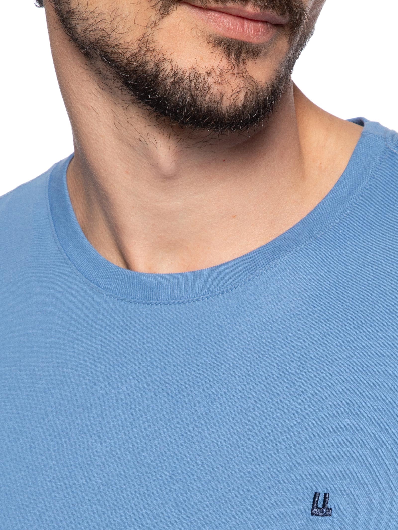 Camiseta Masculina Manga Curta Logo Azul Foxton