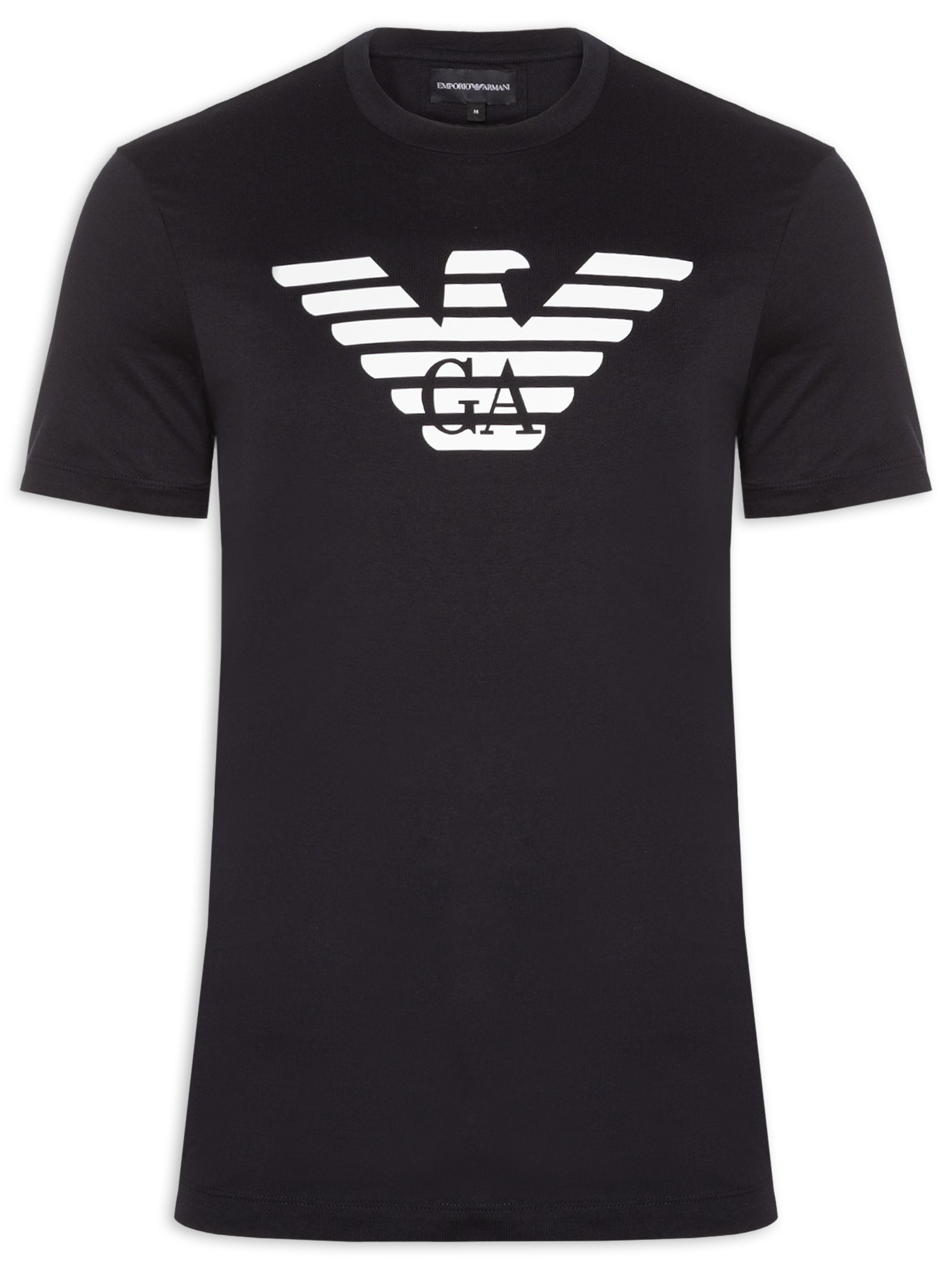 Camiseta Masculina Manga Curta Logo Azul Emporio Armani