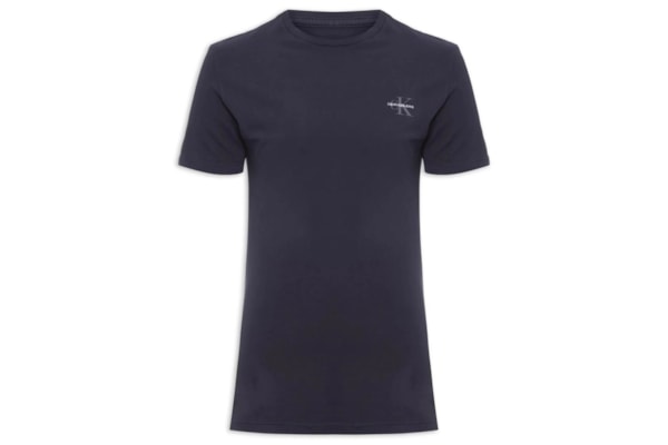 Camiseta Masculina Manga Curta Logo Básico Peito - Azul