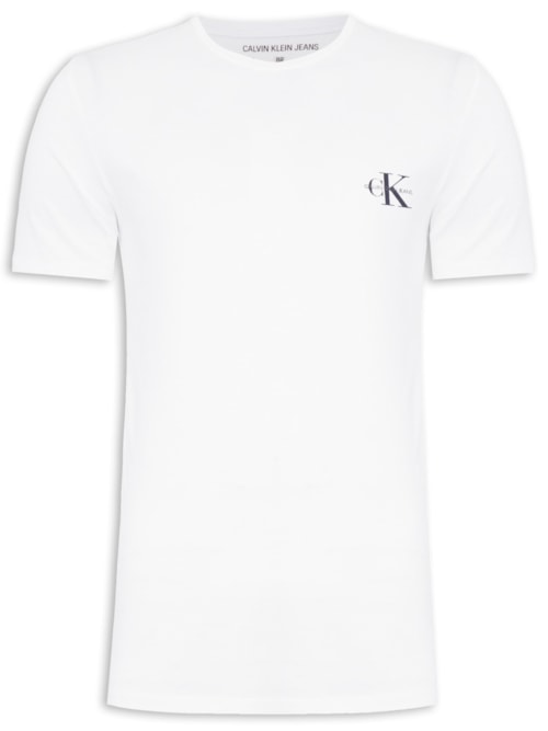 Camiseta Masculina Manga Curta Logo Básico Peito – Branco