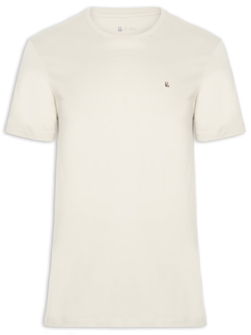 Camiseta Masculina Manga Curta Logo – Bege