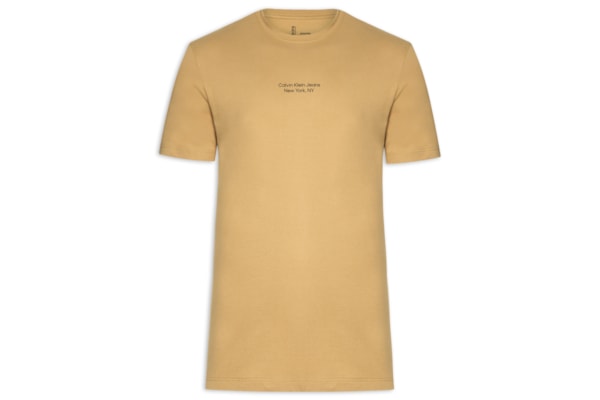 Camiseta Masculina Manga Curta Logo - Bege