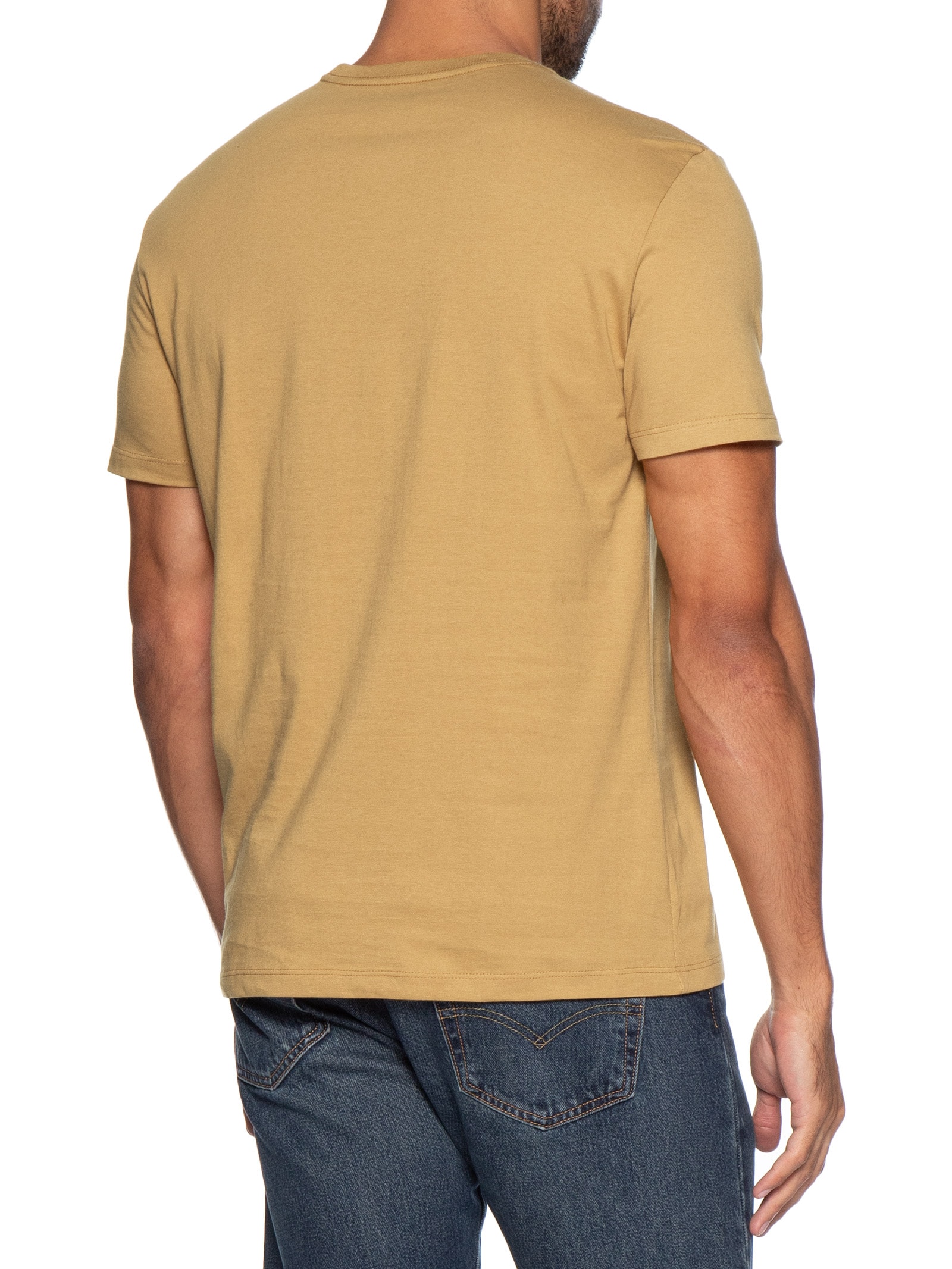 Camiseta Masculina Manga Curta Logo Bege Calvin Klein Jeans