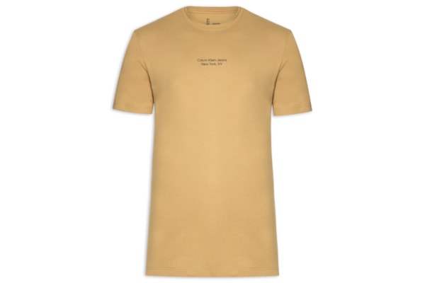 Camiseta Masculina Manga Curta Logo - Bege