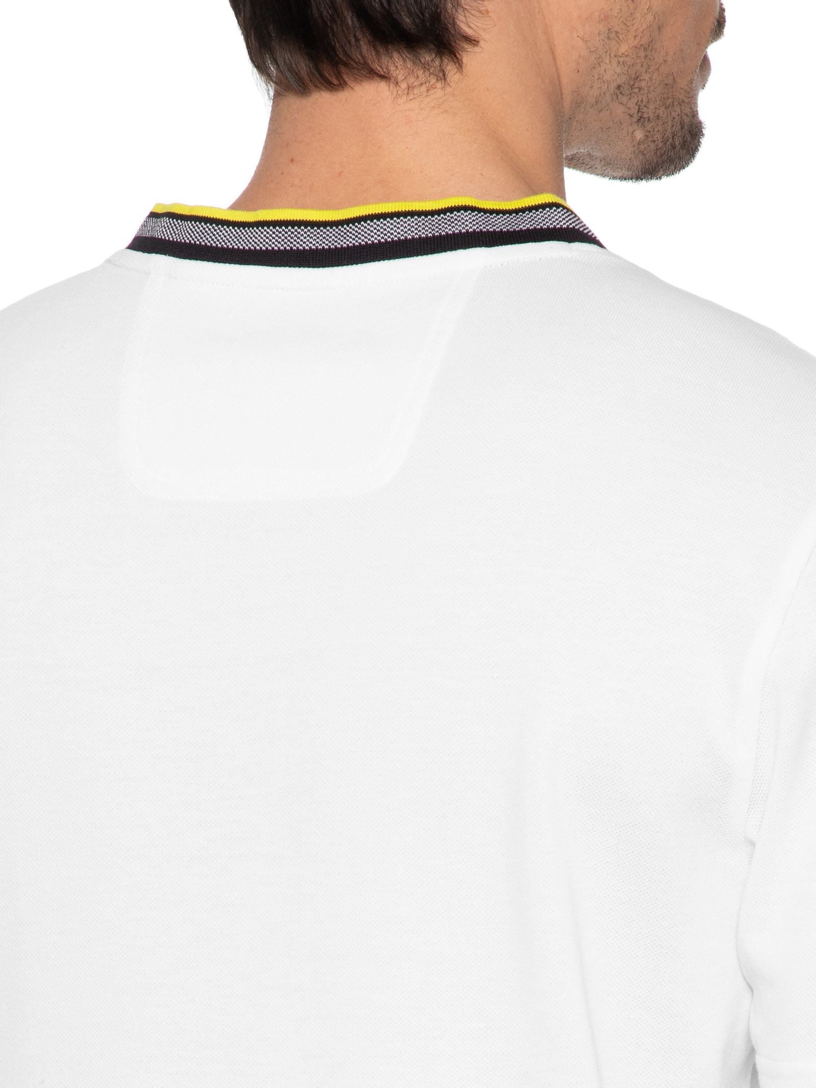 Camiseta Masculina Manga Curta Logo Bordado Branco Boss